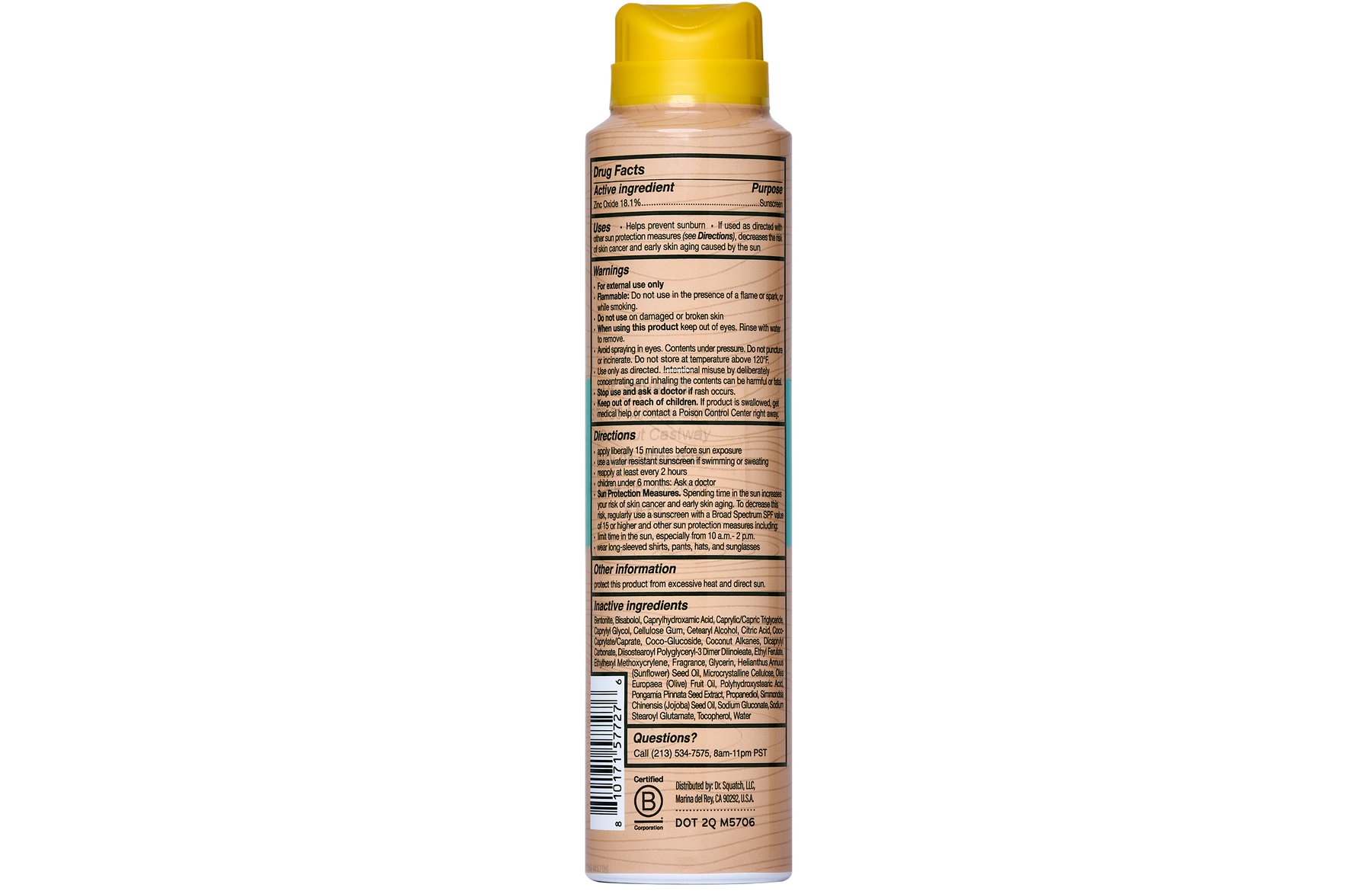 Dr. Squatch Spray Sunscreen | SPF 30 UVA/UVB Protection | Non-Greasy Mineral Sunscreen for Men - Outdoor Shield