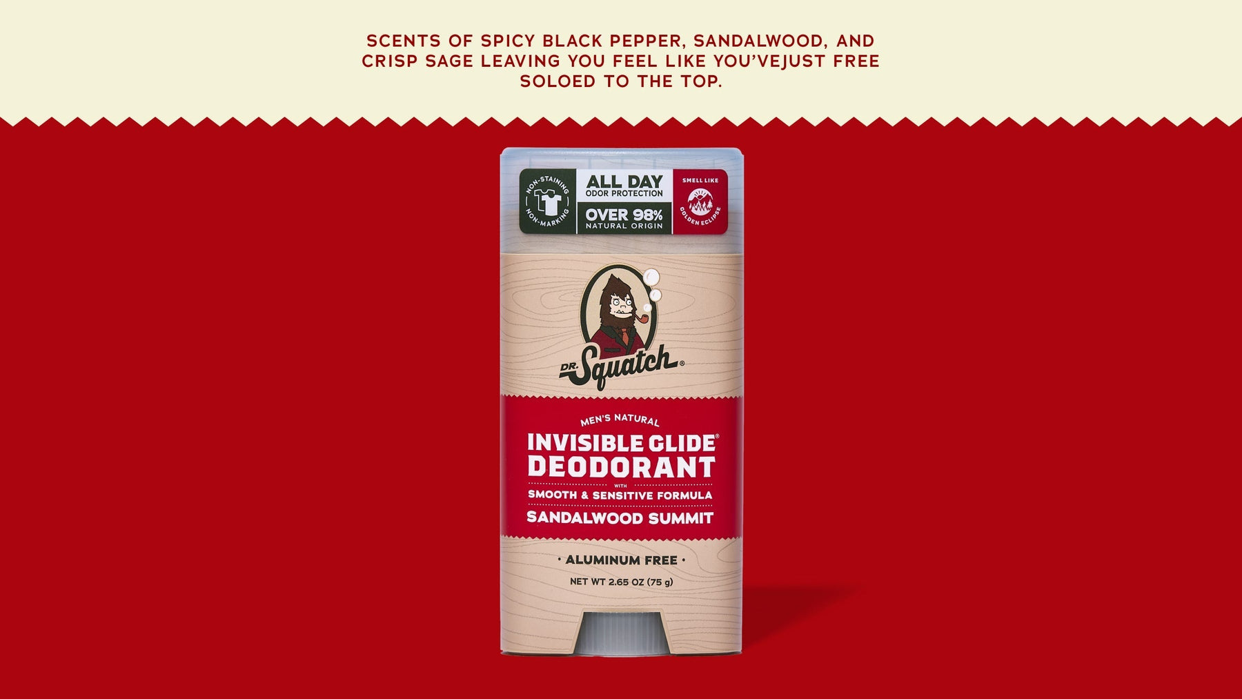 Sandalwood Summit Invisible Glide Deodorant - Simple Travel Shield