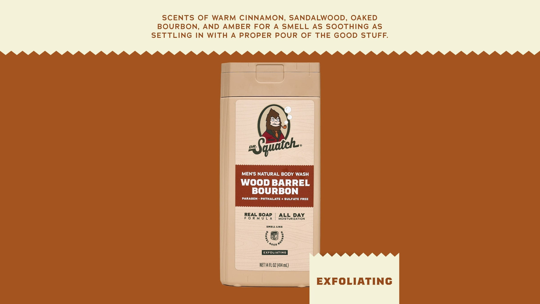 14 oz Wood Barrel Bourbon Exfoliating Body Wash - Smooth Style