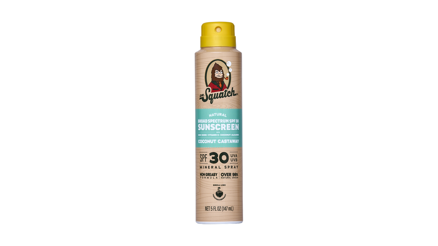 Dr. Squatch Spray Sunscreen | SPF 30 UVA/UVB Protection | Non-Greasy Mineral Sunscreen for Men - Outdoor Shield