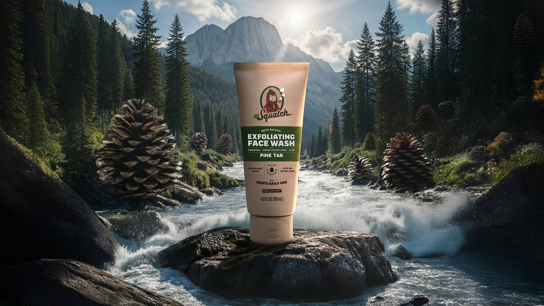 Pine Tar Exfoliating Face Wash - Bright Morning Clean